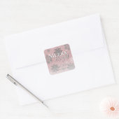 Roze Vrolijk en Heldere Sneeuwvlokken Kerstmis Vierkante Sticker (Envelop)