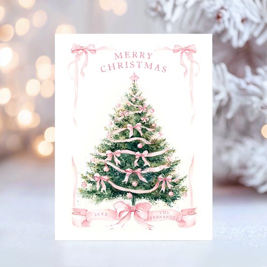 Roze vrolijk kerstfeest  feestdagenkaart