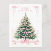 Roze vrolijk kerstfeest  feestdagenkaart (Voorkant)