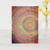 Roze Vrolijke Abstracte Moderne Swirls Kaart (Gele Bloem)