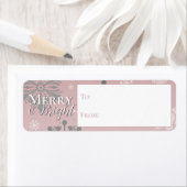 Roze vrolijke en heldere sneeuwvlokken van en naar etiket (Insitu)