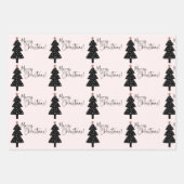 Roze Vrolijke Kerstboom Inpakpapier Vel (Voorkant 2)