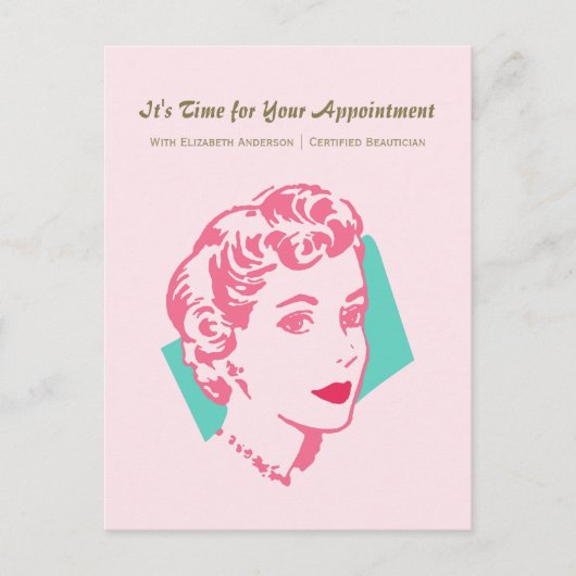  roze vrouw Beauty Appointinder Briefkaart (Voorkant)