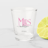 Roze Vrouw Bruid Mevrouw Bruiloft Jubileum Shot Glas (Voorkant)
