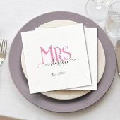 Roze Vrouw Bruid Mevrouw Bruiloft Vrijgezellenfees Servet