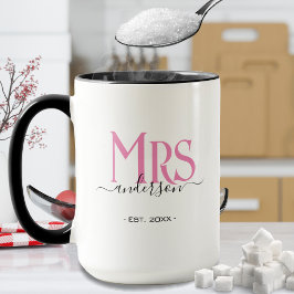 Roze vrouw bruid mevrouw huwelijksjubileum mok