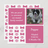 Roze Vrouw Dog Pet Aankondiging Fotokaarten (Voorkant / Achterkant)