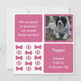 Roze Vrouw Dog Pet Aankondiging Fotokaarten