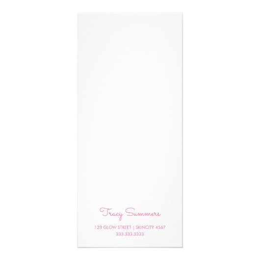 Roze Vrouw Line Drawing Beauty Business Menu (Achterkant)