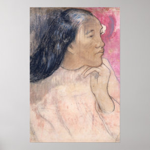 Roze vrouw portret poster
