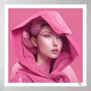 Roze vrouw poster