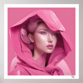 Roze vrouw poster