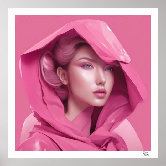 Roze vrouw poster (Voorkant)