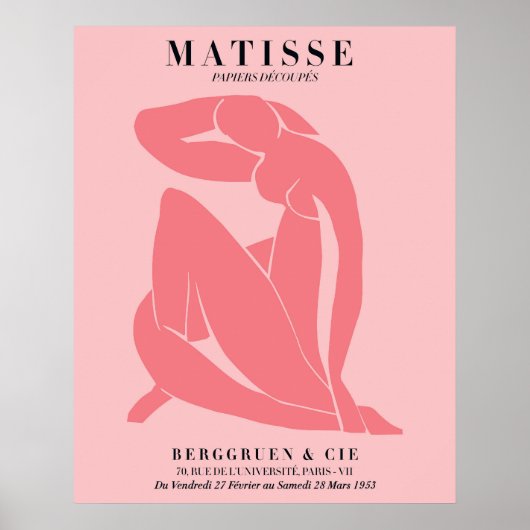 Roze Vrouw Poster | Matisse Stijl Muurkunst (Voorkant)