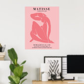 Roze Vrouw Poster | Matisse Stijl Muurkunst (Thuiskantoor)
