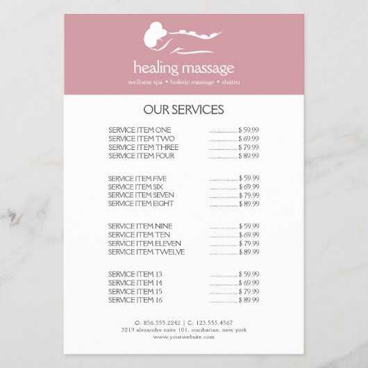 ROZE VROUW STONE MASSAGE Wellness Day Spa Flyer (Voorkant)