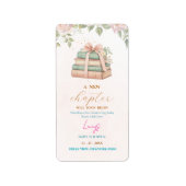 Roze vrouwelijk bloemendesign retouradres etiket (Voorkant)