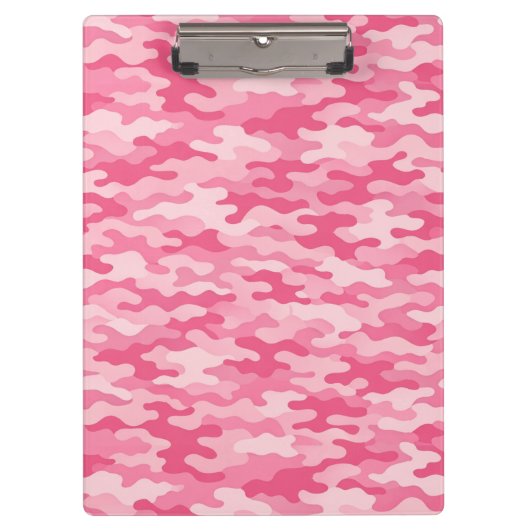 Roze vrouwelijk camo patroon klembord (Voorkant)