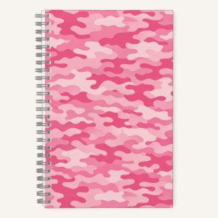Roze vrouwelijk camouflagepatroon notitieboek