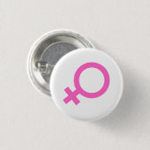 Roze vrouwelijk geslachtsymbool knop  ronde button 3,2 cm (Voorkant /achterkant)
