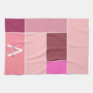 roze Vrouwelijk modern Monogram Theedoek