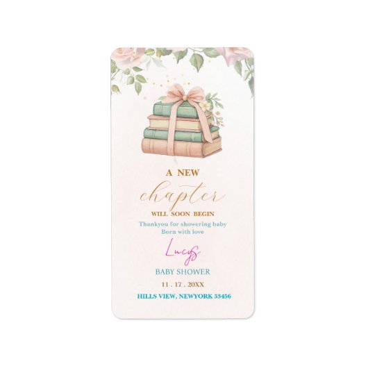 Roze vrouwelijke bloemige retouradres etiket (Voorkant)