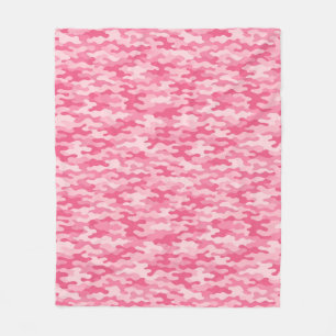 Roze Vrouwelijke Camo Patroon Fleece Deken