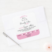 Roze vrouwelijke Chocolade koekjes ingrediënten et Vierkante Sticker (Envelop)