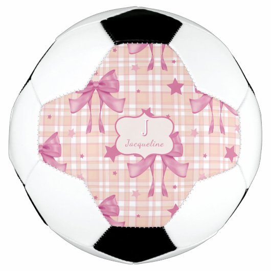 Roze Vrouwelijke Coquette Bows Voetbal (Voorkant)