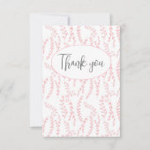  roze vrouwelijke flat dank u kaart (Voorkant)