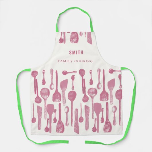 Roze vrouwelijke minimalistische eenvoudige Chef Schort (Voorkant)