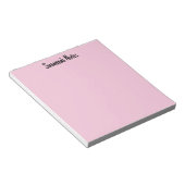 Roze vrouwelijke moderne script aangepaste naam notitieblok (Schuin)