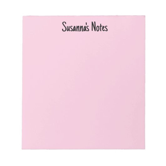 Roze vrouwelijke moderne script aangepaste naam notitieblok (Voorkant)