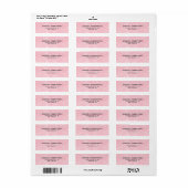 Roze Vrouwelijke Plain Elegant Modern Trendy Etiket (Full Sheet)