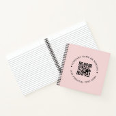 Roze Vrouwelijke QR Code Promo Design Notitieboek (Binnen)