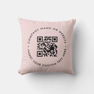 Roze Vrouwelijke QR Zakelijk Merkdesign Kussen