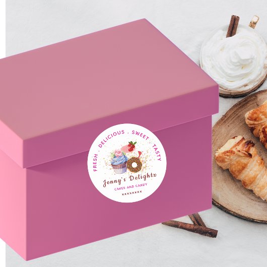 Roze vrouwelijke taarten & Sweet business Sticker