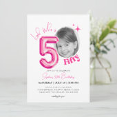 Roze Vrouwen Foto Look Whos 50ste verjaardag Kaart (Staand voorkant)