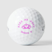 Roze vrouwen golfballen, gepersonaliseerde kus mij golfballen (Voorkant)