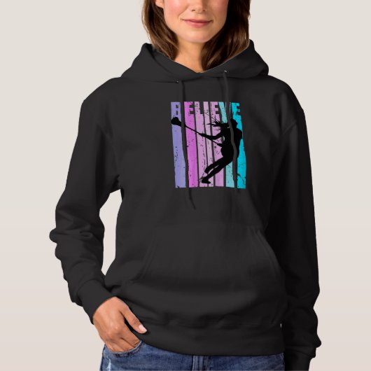 Roze vrouwen Lacrosse Player Coach Team Coaching M Hoodie (Voorkant)