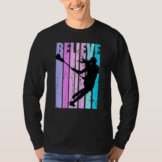 Roze vrouwen Lacrosse Player Coach Team Coaching M T-shirt (Voorkant)