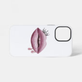 Roze vrouwen lippen iPhone hoesje (Achterkant horizontaal)