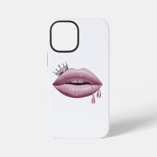 Roze vrouwen lippen iPhone hoesje (Achterkant)