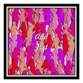 Roze vrouwen Silhouette Poster (Voorkant)