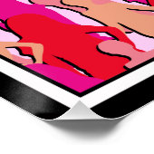 Roze vrouwen Silhouette Poster (Hoek)