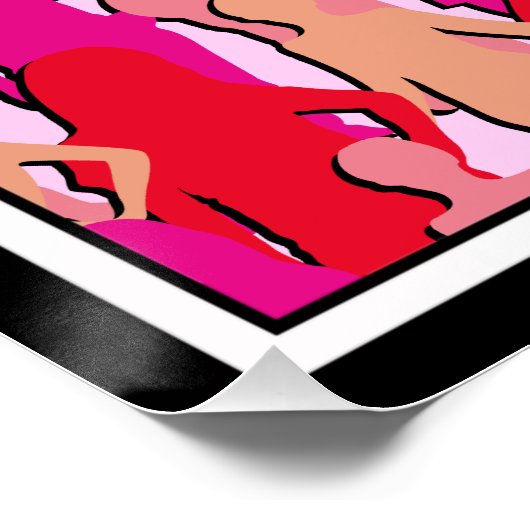 Roze vrouwen Silhouette Poster (Hoek)