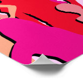 Roze vrouwen Silhouette Poster (Hoek)