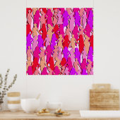 Roze vrouwen Silhouette Poster (Keuken)