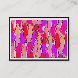 Roze vrouwen Silhouette Visitekaartje