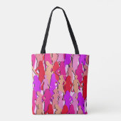 Roze Vrouwen Silhouetten Tote Bag (Achterkant)